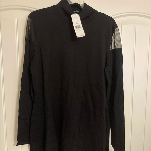 Lauren Ralph Lauren Black Mesh Shoulder Dress Size XL - Picture 2 of 4